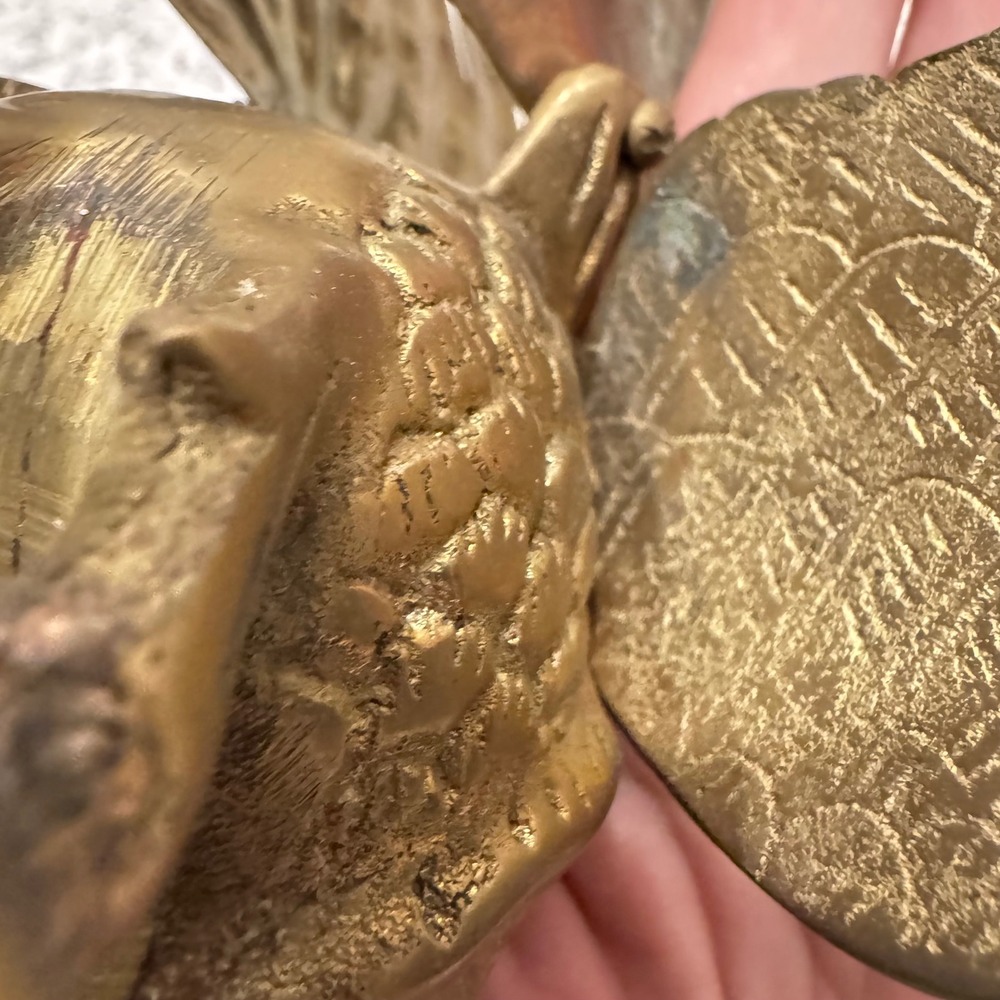 Vintage Brass Rooster‎ Figurine Metal Art Sculpture Made in Hong Kong - Picture 7 of 10